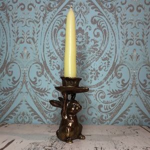 Vintage Brass Bunny Candle Holder